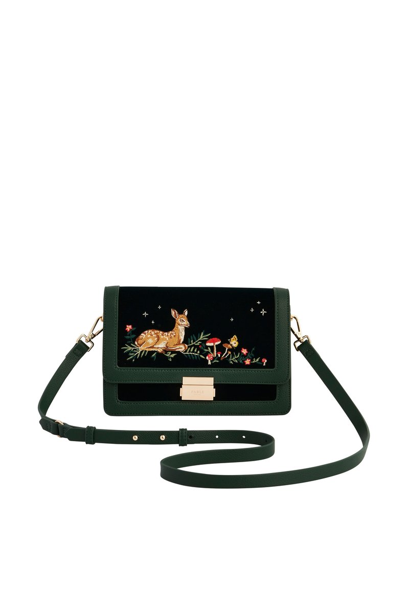 FABLE ENGLAND FAWN EMBROIDERED - Schoudertas - woodland green/groen ...