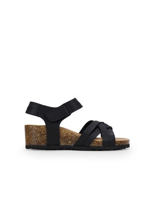 CON DE CORCHO - Sandali con zeppa - black