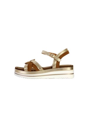 COMPENSEES A  THE  - Sandalen met plateauzool - camel or