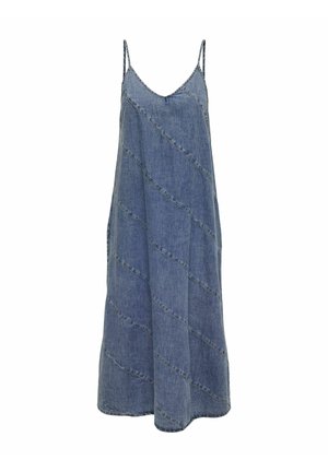 ONLY GESCHNITTEN SCHULTERFREI SCHMALE TRÄGER  - Denimkjoler - light blue denim