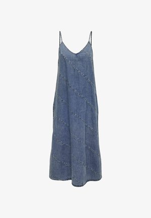 ONLY GESCHNITTEN SCHULTERFREI SCHMALE TRÄGER - Teksakleit - light blue denim
