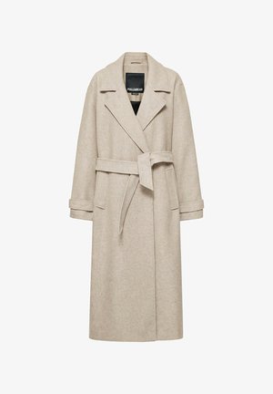 PULL&BEAR, BELTED LONG - COAT - Trench - mole brown