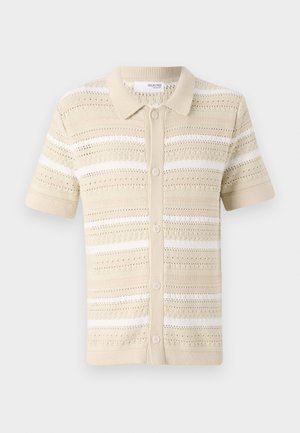 Selected Homme Cardigan - oatmeal stripesegret  fog