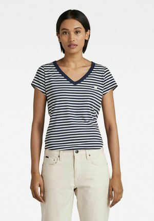 EYBEN STRIPE SLIM SHORT SLEEVE - Triko s potiskem - sartho blue milk stripe