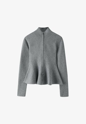 Stradivarius, PEPLUM KNIT SWEATER - Strickjacke - dark grey