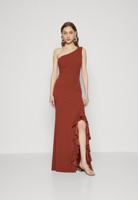 WAL G. MILLY ONE SHOULDER RUFFLE MAXI - Pidulikud riided - burnt orange