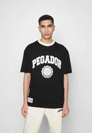 FRESNO TEE UNISEX - Marškinėliai su spaudiniu - phantom blck cornsilk
