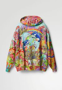 Sweat à capuche coloré avec des motifs vibrants multicolores de dauphins, de fleurs et de champignons. Confectionné en matière douce avec une coupe décontractée.