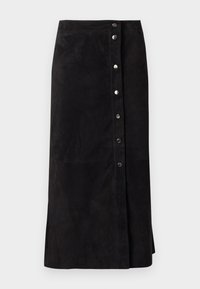 BUTTON MIDI SKIRT - Kynähame - black