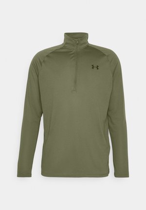 TECH ZIP - Long sleeved top - marine green/black