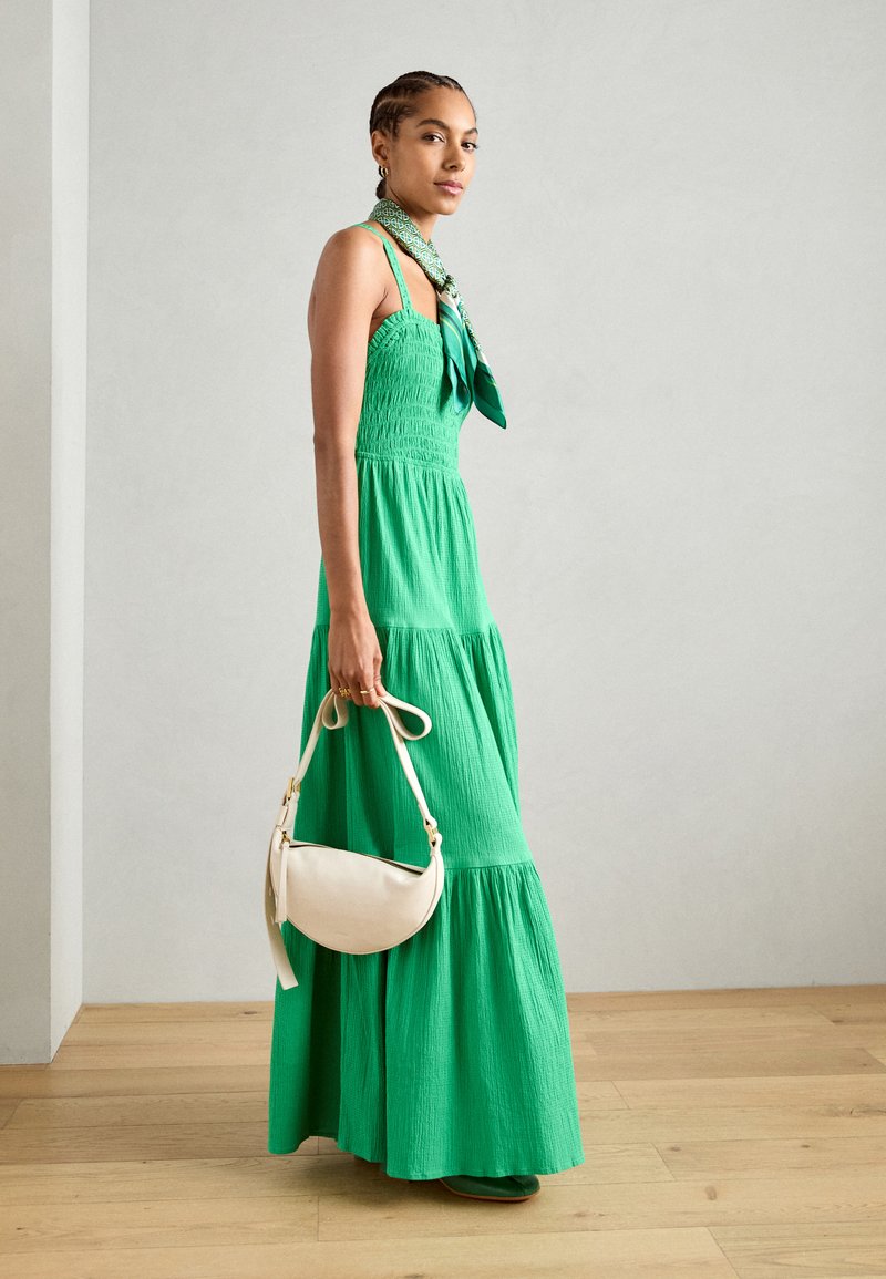 Scotch & Soda DRESS WITH SMOCK DETAIL - Robe longue - scuba green