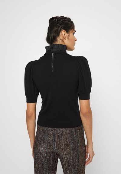 Alice + Olivia CHASE PUFF RUFFLE - T-shirt estampada - black