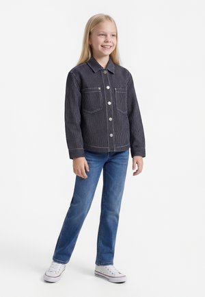 ONLY GIRLS KOGMERLE STRIPE - Bluza s gumbima - night sky/white