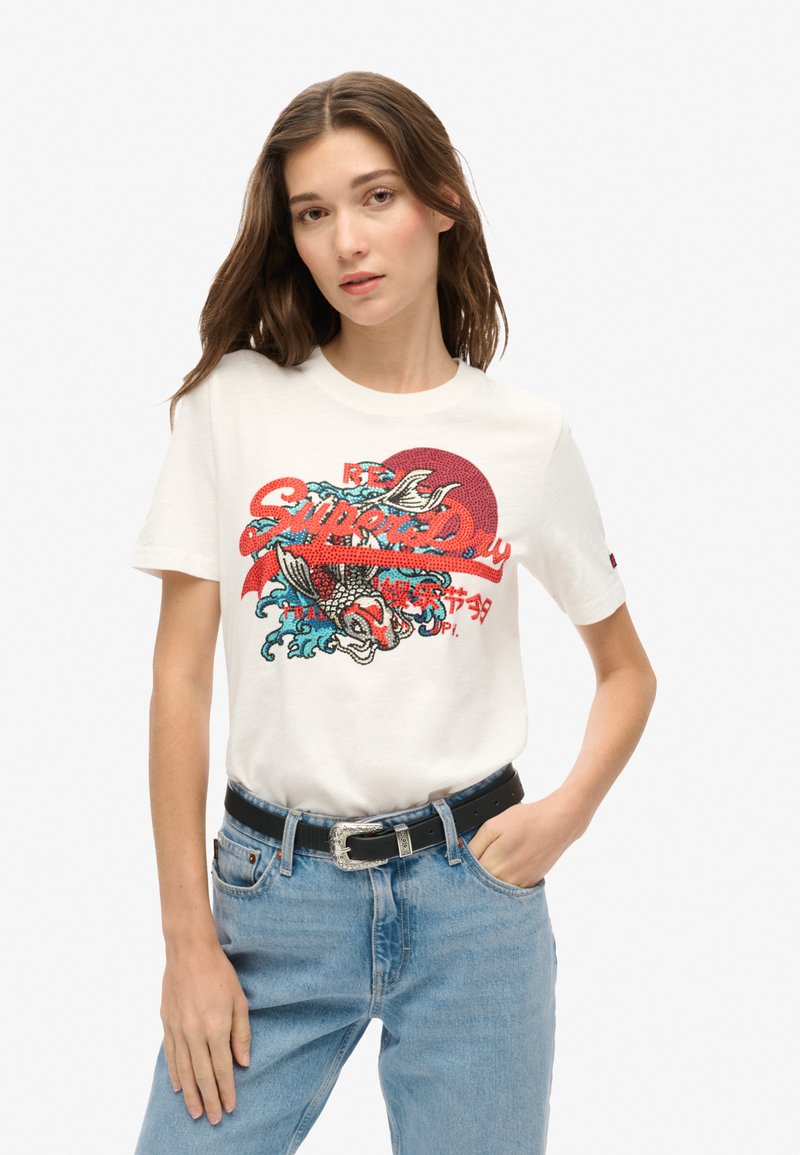 Superdry & Co TOKYO VINTAGE LOGO GRAPHIC - T-shirts print - winter white
