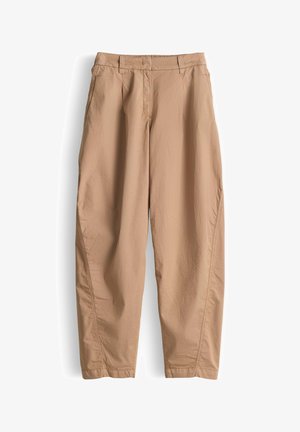 Helle, leichte Freizeithosen mit legerer Passform, Gürtelschlaufen, Seitentaschen und vorderem Reißverschluss.