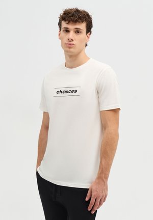 Terranova, T-SHIRT CON STAMPA LETTERING - T-shirt con stampa - bianco lana