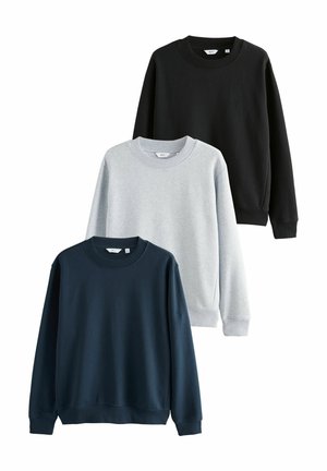 REGULAR FIT - CREW 3 PACK - Collegepaita - black navy blue  grey marl