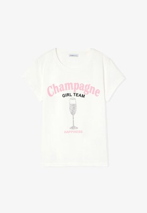 Motivi, T-SHIRT CON STAMPA E APPLICAZIONI DI STRASS - T-shirt print - bianco