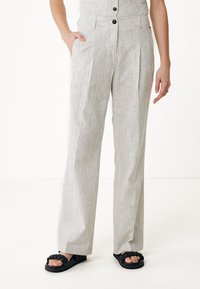Mexx PINSTRIPE WIDE LEG - Tygbyxor - off white