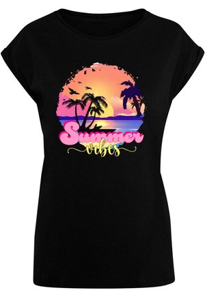 SUMMER VIBES SUNSET EXTENDED SHOULDER - T-shirts med print - black