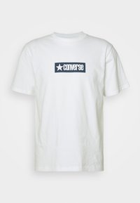 RETRO BLOCK LOGO  - T-shirt imprimé - white