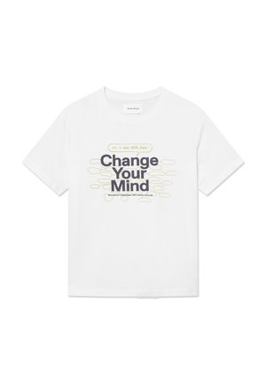 WOOD WOOD BOBBY TEE CHANGE - Printtipaita - bright white