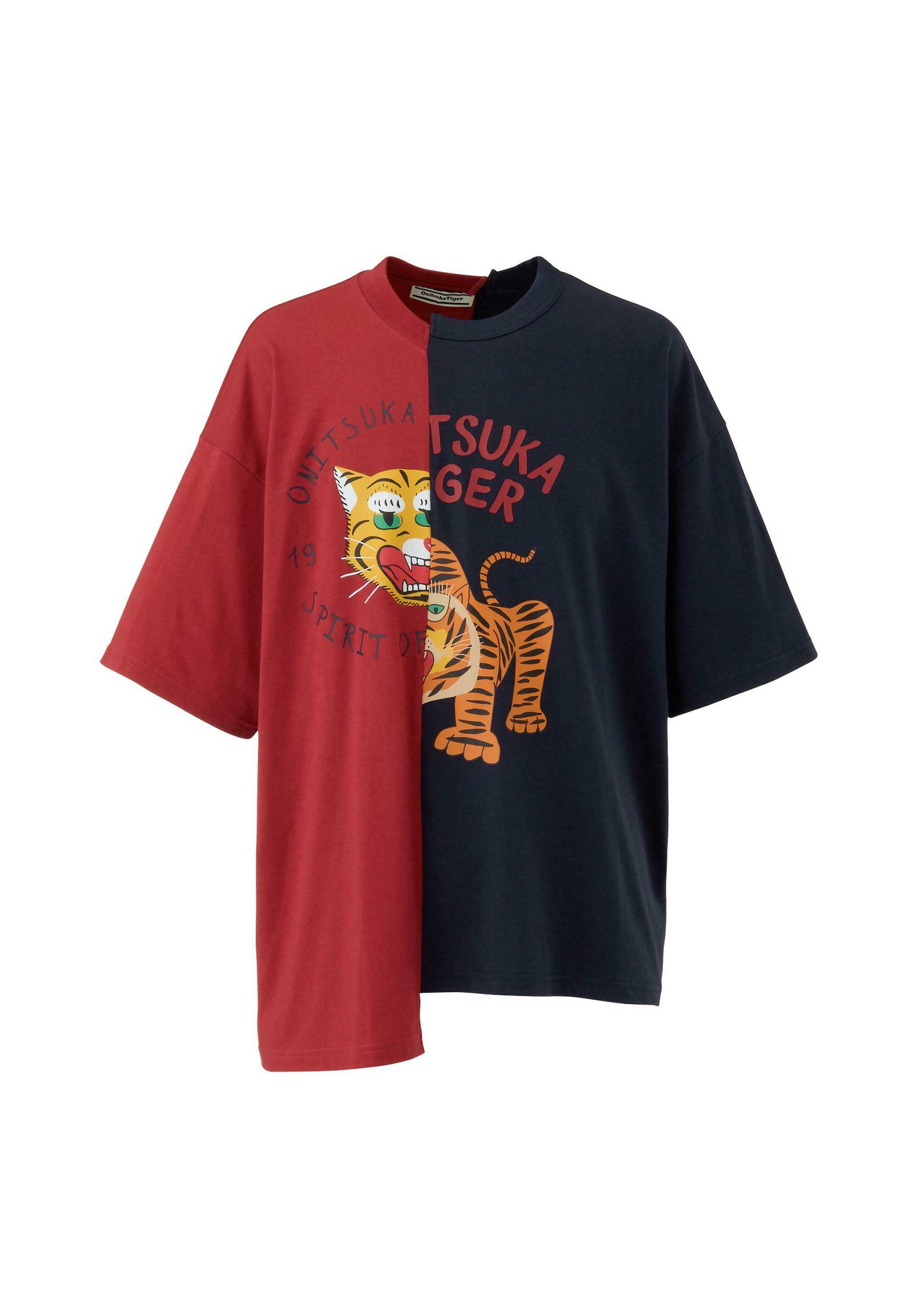 Onitsuka Tiger GRAPHIC - T-shirt con stampa - burgundy navy
