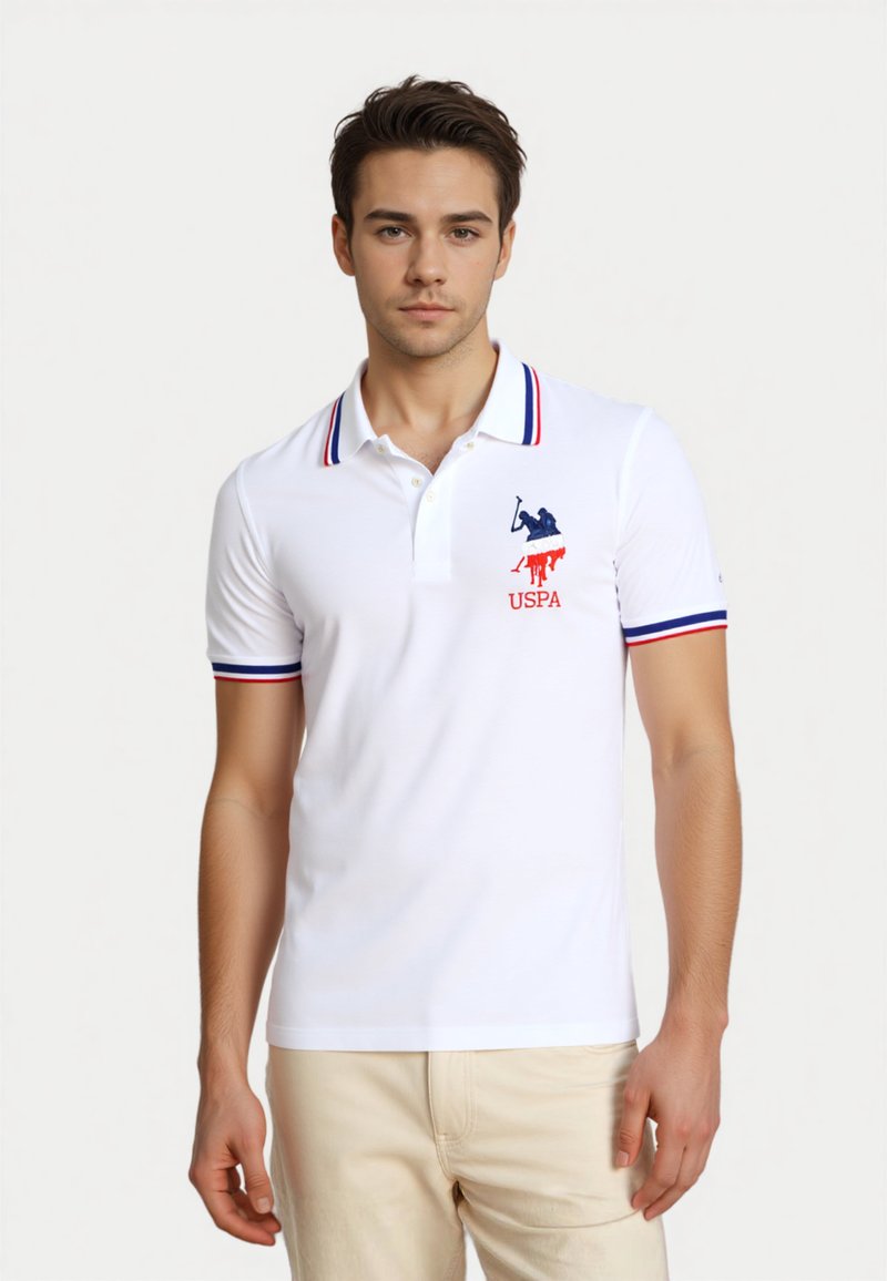 U.S. Polo Assn. TRICOLOUR SHORTSLEEVE - Poloshirts - weiss