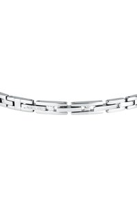Bracciale in acciaio inossidabile lucido con anelli rettangolari interconnessi. Finitura lucida di notevole qualità e logo "MORELLATO" inciso su un anello.