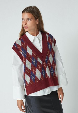 ROW CHECK - Neule - winered