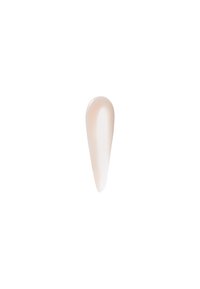 Lichtbeige crème met een gladde, glanzende afwerking. De druppelvorm loopt taps toe naar een puntige uiteinde, wat de vloeibare textuur en subtiele glans benadrukt.