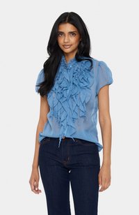 Saint Tropez LILJA CRINKLE - Bluza z gumbi - captain's blue