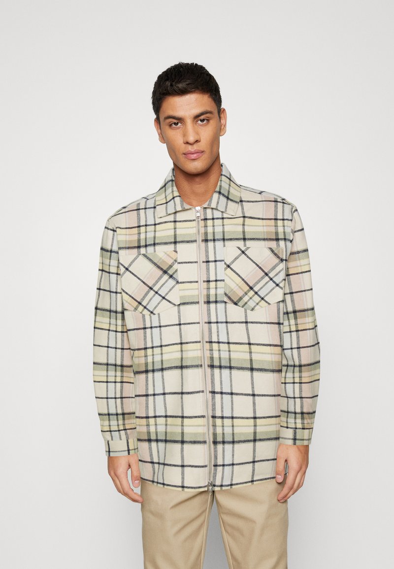 REVOLUTION CHECKED OVERSHIRT ZIP WITH FLAG LABEL Light jacket light