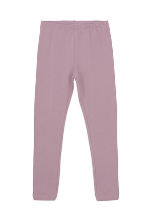 Lilla leggings laget av myk, elastisk bomull med elastisk midjebånd og uten lommer. Har en tettsittende passform og glatt tekstur.