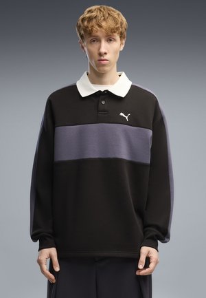 Puma, T7 RELAXED POLO SWEATSHIRT MIT RUNDHALSAUSSCHNITT - Sweatshirt - black
