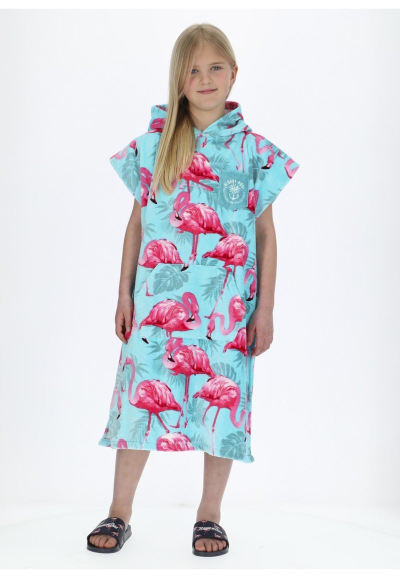 Blount & Pool TROPICAL BEACH PONCHO JR UNISEX - Ρόμπα - turquoise flamingo