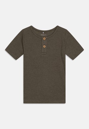 NOOS - Lihtne T-särk - dusty olive melange