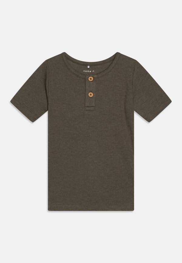 REGULAR FIT - Basic T-shirt - dusty olive melange
