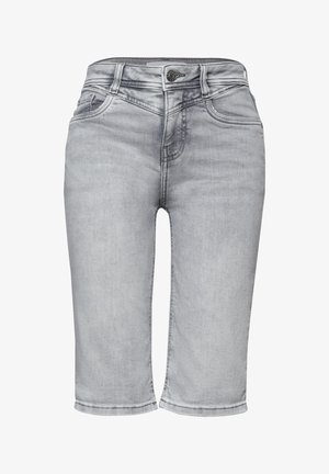 Street One, SLIM LEG BERMUDA MIT TURN-UP-DETAIL - Denimshorts - mid grey wash
