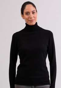 CASH-MERE ROLLKRAGEN PULLOVER - Jersey de punto - schwarz