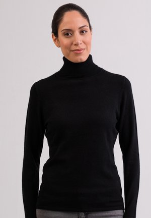 CASH-MERE ROLLKRAGEN PULLOVER - Jumper - schwarz