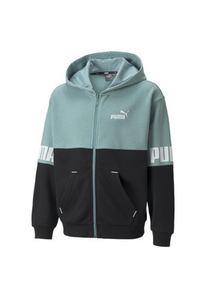 POWER FULL-ZIP YOUTH - Felpa con zip - mineral blue-black