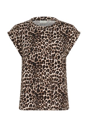 Kaffe T-Shirt print - feather gray leo print