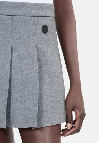 The Kooples COURTE - Pleated skirt - grey melange