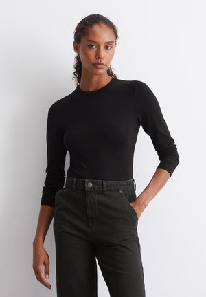 ROUND NECK - Ilgarankovis viršutinės dalies drabužis - black