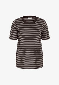Sélectionné, chocolate brown/chalk stripes