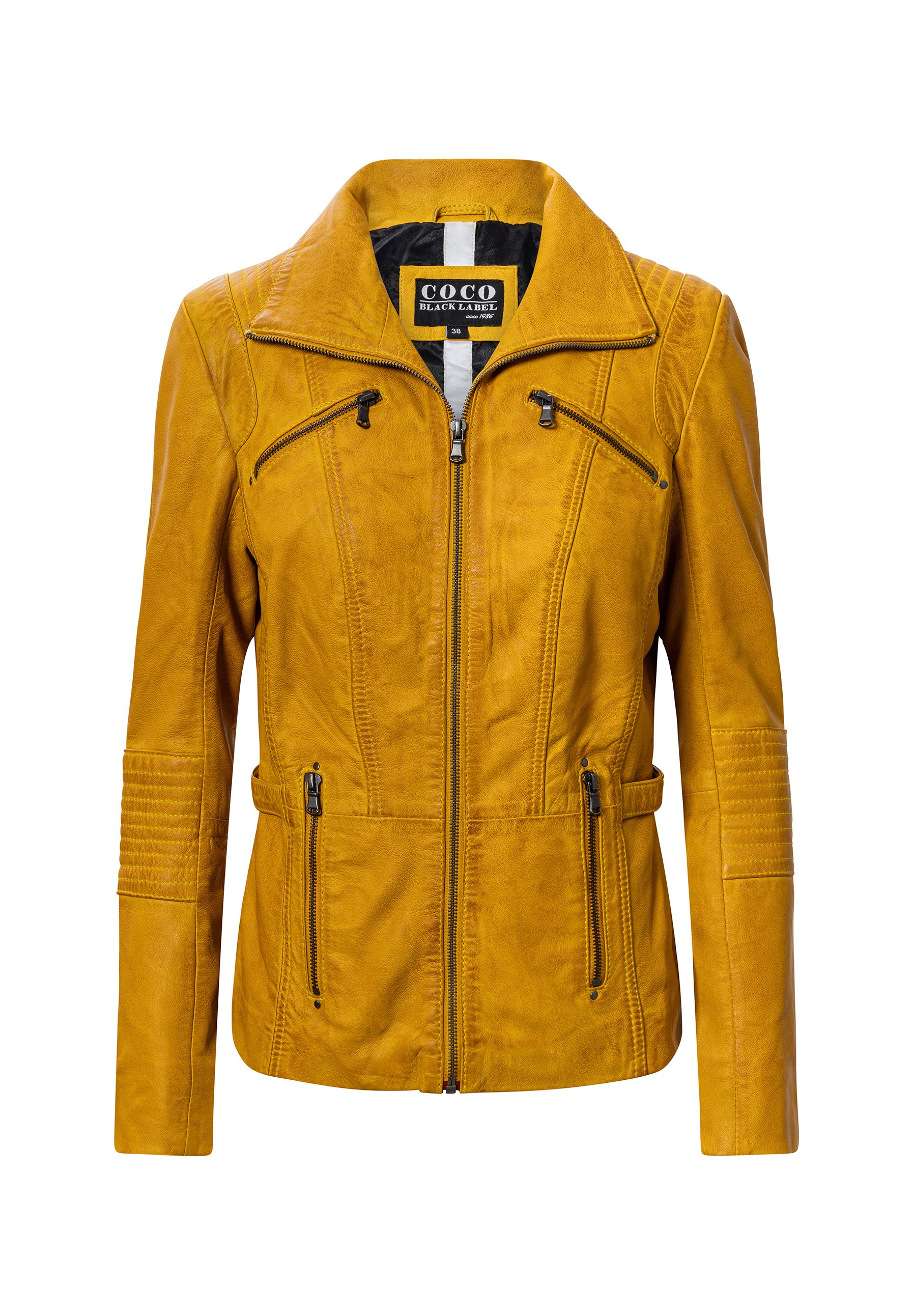 NO N4ME Lederjacke gelb Zalando
