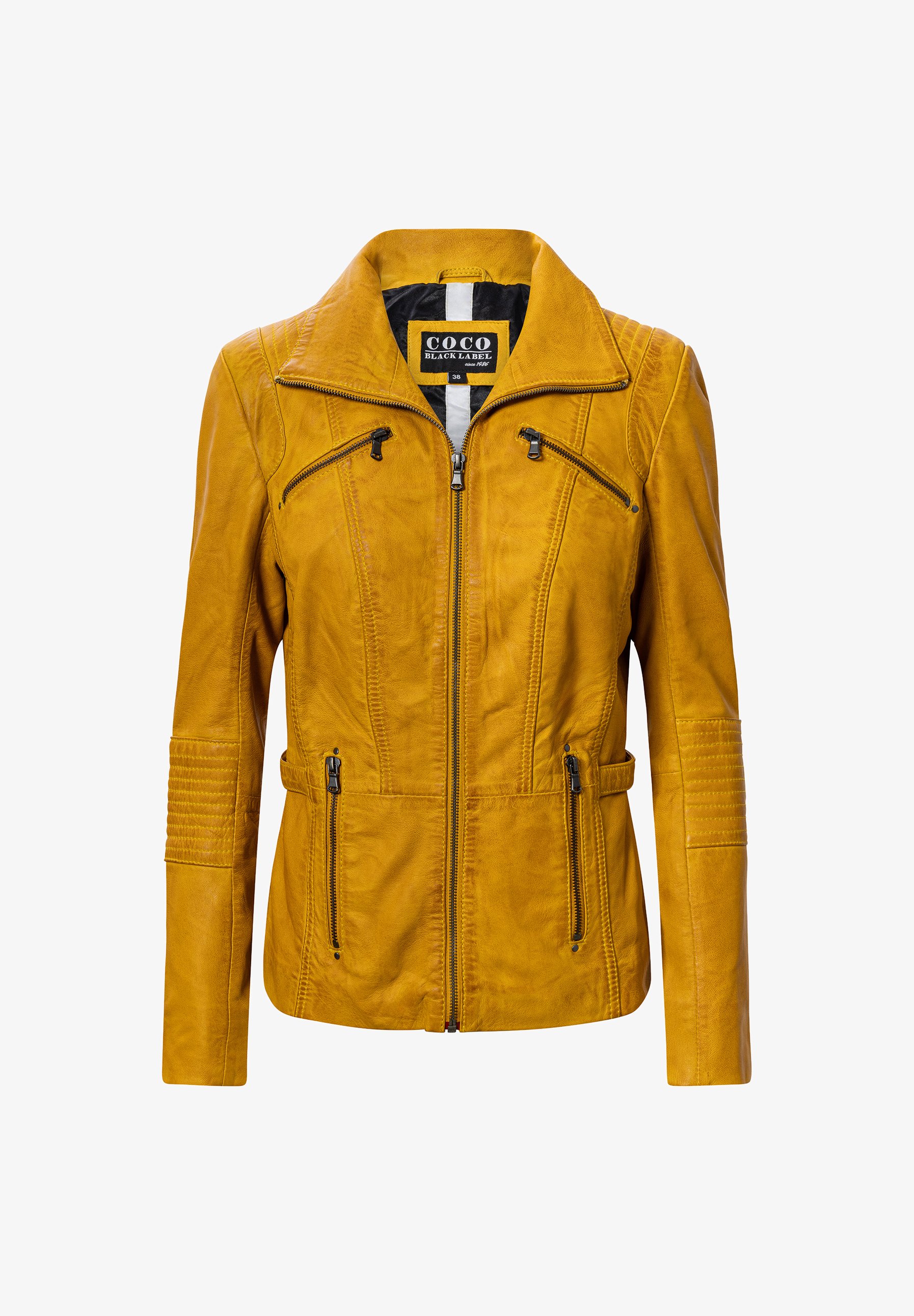 NO N4ME Lederjacke gelb Zalando