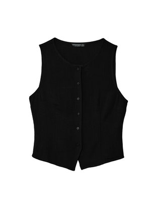 Stradivarius, BUTTONED WAISTCOAT - Veste sans manches - black