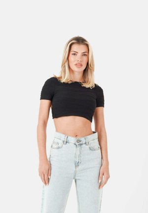 TEXTURED - Basic T-shirt - black